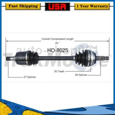 Eje delantero derecho CV eje articulado para Honda Accord 2.3L 2002 2001 2000 1999 1998 Foto 1 de 2