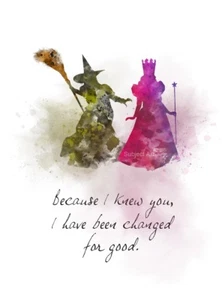 Glinda Good Witch Elphaba Quote ART PRINT, Wicked Musical, Wall Art Gift - Picture 1 of 2