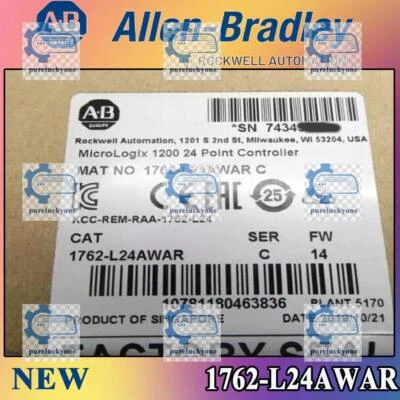 New Sealed NEW PLC1762-L24AWAR / C AB MicroLogix 1200 24 Point Controller - Image 1 of 4