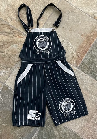Vintage Georgetown Hoyas Starter Overalls College Shorts, Size Small Cover