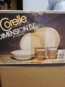 Vintage Corelle 16-Pc Almond Dimension IV in Original Box New Discontinued - Picture 1 of 5