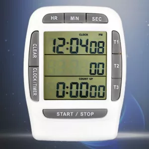 Portable Digital Multi-channel LCD Timer Accurate Timing CountDown Laboratory 3 - Picture 1 of 5