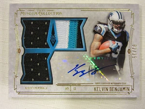 2014 Topps Museum Collection Triple Relic Auto Rookie Card Kelvin Benjamin 02/25 - Picture 1 of 3