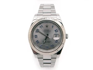 Rolex Datejust II 41mm Stainless Steel 18k White Gold Rare Dial 116334 Box  - Picture 1 of 12