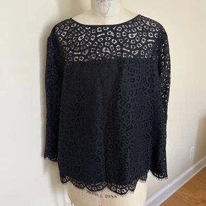 Gap Blusentop schwarz Spitze Ösen XL - Bild 1 von 6