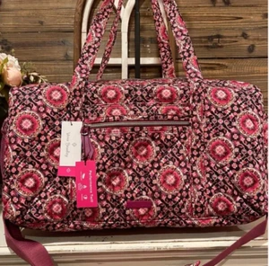 Vera Bradley Raspberry Medallion Medium Travel Duffel Bag (New & Sealed) $110 - Picture 1 of 6