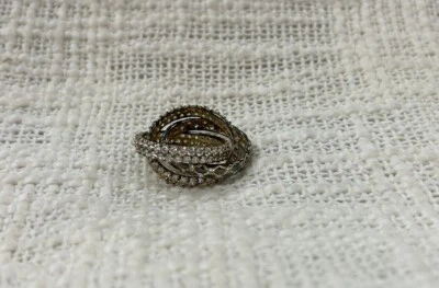 Anillo triple Sonia B de plata de ley 925 en tono oro circonita talla 8 Foto 1 de 4