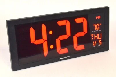 AcuRite Large 18" LED Clock with Indoor Temperature *Used* 75100MA1 - Image 1 of 4