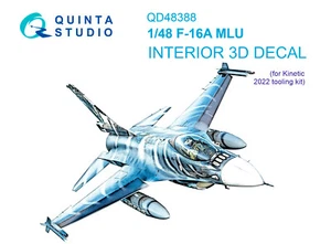 Quinta Studio QD48388, MLU F-16A, autocollant intérieur imprimé en 3D (pour KINETIC), 1:48 - Photo 1/8