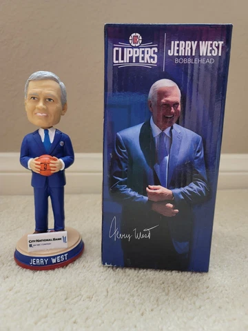 NIB JERRY WEST BOBBLE HEAD LA Clippers NBA SGA City National Bank 2018 Cover