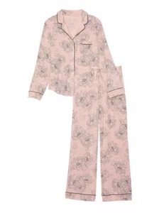 New VICTORIA'S SECRET Modal Long Pajama Set Pants & Top PJ Petal Pink Floral M - Picture 1 of 4