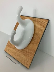 Vintage Classic White Ceramic Wall Mount Double Robe Towel Hook - Picture 1 of 5