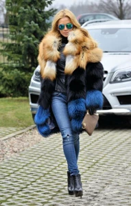 Luxury Warm Real Red Fox Fur Coat For Women's Natural Fur Jacket Winter Overcoat - Picture 1 of 9