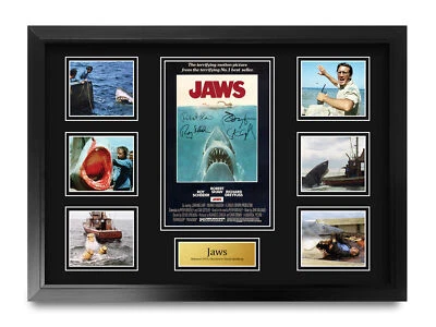 Jaws Signed Large A2 Framed Printed Autograph Memorabilia Gift - Imagem 1 de 4