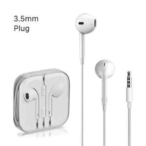 Wired 3.5mm Aux Jack Headphone Headset Earbuds with Built-in Mic FOR iPhone iPad - Picture 1 of 6