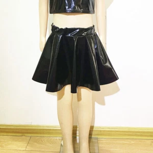 Women Girls Shiny Pleated Skirt Mini Elastic Waist Skater Skirt Dancewear Party - Picture 1 of 21