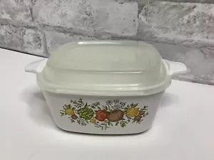 Corning Ware Auflaufform Backform 2 3/4 Tassengröße Gewürz des Lebens & Kunststoffdeckel - Bild 1 von 5