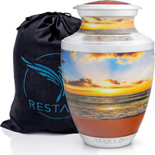 Beach Sunset Urns for Ashes Adult Male. Cremation urns Human Orange 