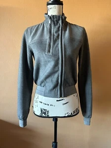 Elie Tahari Gray Full Zip Cropped Long Sleeve Jacket Size XS - Picture 1 of 6