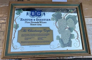 Vintage Barton & Guestier French Fine Wine Bar Mirror Advertisement - Picture 1 of 4