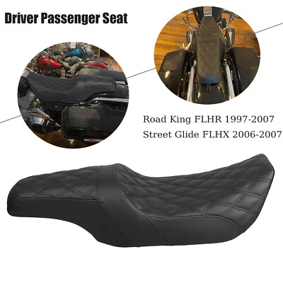 Asiento perfilador escalonado negro para Harley Touring Road King Street Glide 1997-2007 Foto 1 de 4