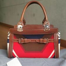 Miu Miu Handbag canvas leather brown navy red multicolor Used