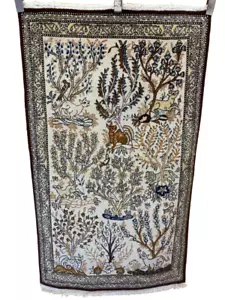 Handgeknüpfter Perser Orientteppich Ghom Seidenteppich 130x75 cm - Bild 1 von 24