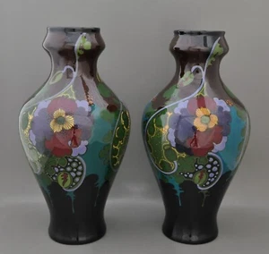 Gouda Ivora - Jugendstil Vasenpaar - Höhe ca. 32 cm - Imagen 1 de 5