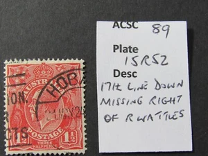 AUSTRALIA GV Head 1.5d Red. Single WMK. ACSC variety 89 15R52 - Picture 1 of 1