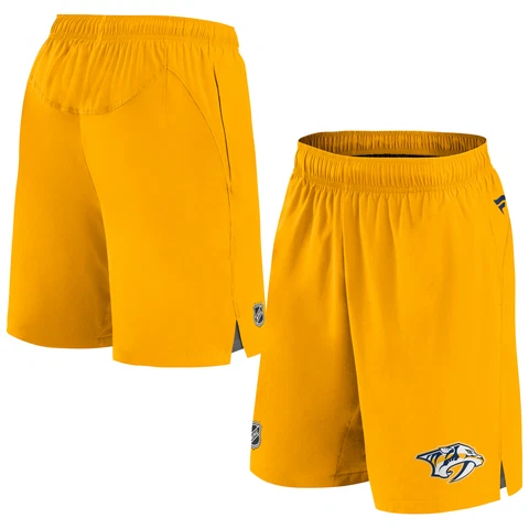 Men's Fanatics Branded Gold Nashville Predators Authentic Pro Rink Shorts Cover