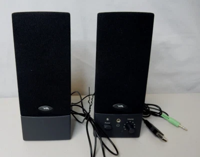 Used CYBER ACUSTICS CA-2016 USB Powered Portable Speakers Tested & Fine & Clean - Image 1 of 4