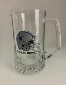 "Casco de los Dallas Cowboys logotipo de estrella grande taza de cerveza de vidrio pesado Stein 6,5"" de alto" - Imagen 1 de 7