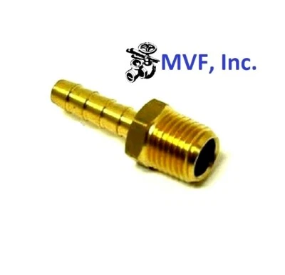 Hose Barb for 1/4" ID Hose X 1/4" Male NPT Hex Body Brass Fuel Fitting 201A-4B - Image 1 of 4