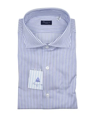 Nuevo Vestido FINAMORE Napoli HECHO A MANO Camisa EDUARDO Talla 16 US 41 EU (FIN449) Foto 1 de 2