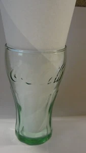 Set of 3 Vintage 4 1/2" Tall Green Coca Cola Glasses, Green Tint - Picture 1 of 5