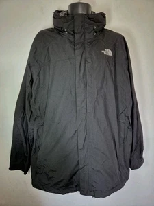 The North Face Hyvent Jacket Mens Sz 2XL Black Waterproof Hidden Hood Rain Coat - Picture 1 of 5