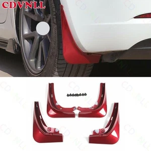 For Tesla Model Y 20-24 Bright Red Painted Mud Fender Flaps Splash Guards Cover - Picture 1 of 6