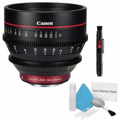 Canon CN-E 85mm T1.3 L F Cine Lens (International Model) + Deluxe Cleaning Kit - Image 1 of 2