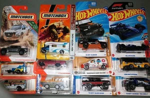 VARIOUS MIXED HOT WHEELS MATCHBOX CARS LOT/12 MOC 1/64 VARIATIONS & MODELS NEW - Picture 1 of 4