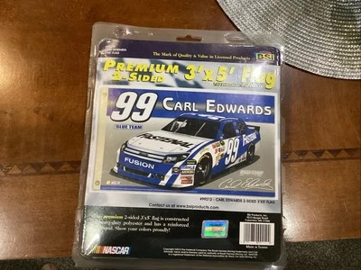 Vintage Nascar Carl Edwards Fastenal  #99 PREMIUM  2 SIDED 3'X5' FLAG BSI NIP - Image 1 of 4