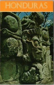 Postal de felicitación de Honduras 1977 vintage "Máscara de Venus, Copán" con sello y cancelación - Imagen 1 de 2