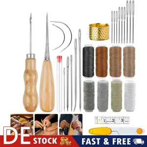 29 Stk Leder Werkzeug Polsternadel Nähen Bohren Handwerk Nähnadeln Groover NEU - Bild 1 von 10