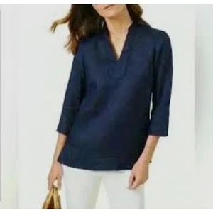 J. McLaughlin 100% Linen Tunic Style Shirt Size Large - Picture 1 of 8