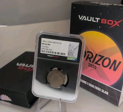 1864 2 cent piece large motto Vaultbox Horizon 2025 MS 62 BN - Image 1 of 4