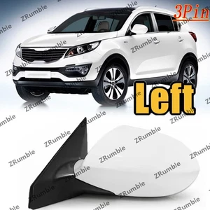For KIA Sportage R 2011 2012-2016 Left side Door Rearview Mirror White 3Pin - Picture 1 of 4