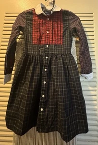 POLO RALPh LAUREN Mixed-Plaid Cotton Shirtdress Sz 6Y Girls - Picture 1 of 11