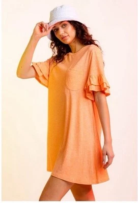 Nuevo con etiquetas Vestido Camiseta Para Mujer Mango Manga Volantes, Talla S Foto 1 de 4