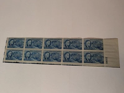 Freedom of Speech U.S. Postage Stamps 1882 Roosevelt 1945 5 Cent Blk. of 10 - Image 1 of 2
