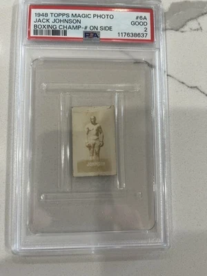 1948 Topps Magic Photo Jack Johnson Boxing Champ #6A PSA 2 Good - Image 1 of 2