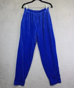 Jaclyn Smith Velvet Pants Womens M Pull On Blue Comfort Lounge Sweatpants - Picture 1 of 11